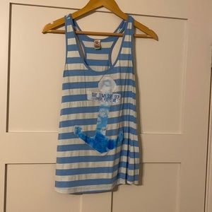 blue striped tank top from surf shop in puerto rico